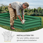 YITAHOME 72x36x12 in 2pcs Galvanized Raised Garden Bed Kit, Large Metal Planter Box with Gloves & Support Rod, Outdoor Flower Bed for Plants Vegetables, Green
