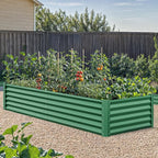 YITAHOME 72x36x18 in Galvanized Raised Garden Bed Kit, Large Metal Planter Box with Gloves & Support Rod, Outdoor Flower Bed for Plants Vegetables, Green