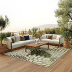 Nourison Home Aloha Indoor-Outdoor Ivory Green 9' x 12' Area Rug, Easy Cleaning, Non Shedding, Bed Room, Living Room, Dining Room, Backyard, Patio, Deck (9x12)