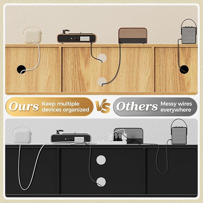 SUPERJARE Boho TV Stand for 75 Inch TV, Entertainment Center with Adjustable Shelf, Rattan TV Console with 2 Cabinets, Media Console, Solid Wood Feet, 4 Cord Holes, for Living Room - Natural