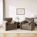 Chenille Oversized Armchair, 38.6'" Wide Accent Chairs for Living Room & Bedroom Modern Lounge Chair, Upholstered Mid-Century Reading Chair,Single Sofa Chair(Brwon, 1 Pack)