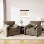 Chenille Oversized Armchair, 38.6'" Wide Accent Chairs for Living Room & Bedroom Modern Lounge Chair, Upholstered Mid-Century Reading Chair,Single Sofa Chair(Brwon, 1 Pack)
