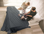 Utopia Bedding Charcoal 100% Cotton Waffle Blanket 300 GSM [Queen - 90x90 Inch] Soft Lightweight Breathable Bed Blanket for All Season