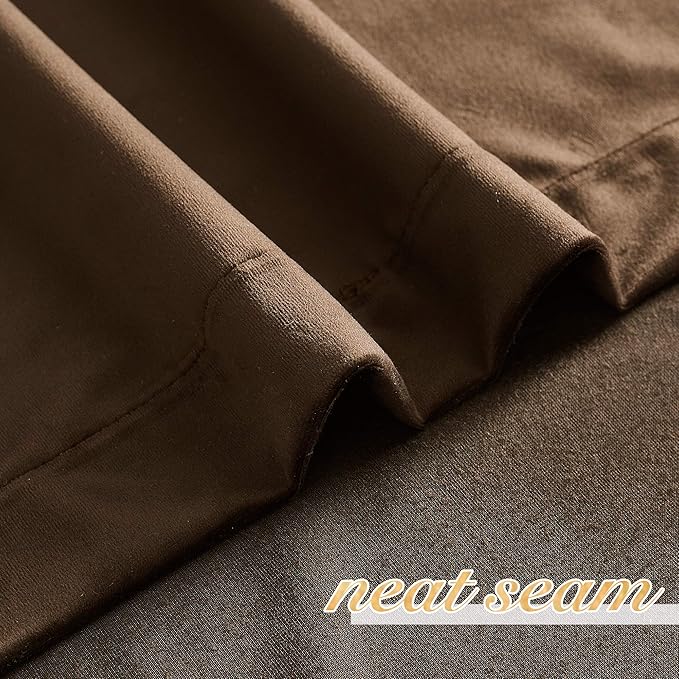 NICETOWN Thermal Insulated Brown Velvet Curtains, Sound Reducing Heavy Matt Solid Room Darkening Drapes/Panels for Holiday (2 Panel Per Pack, 63 inches Long)