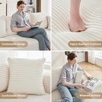 110” Cloud Sectional Couch, Boneless Sofa for Living Room, Modular Sectional Sofa with Deep Seat, Comfy Fluffy Couch with L-Shaped Chaise, No Assembly Required, Beige