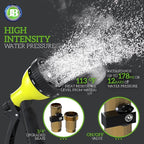 J&B XpandaHose 150ft Expandable Garden Hose – Ultra-Strong 3750D, 4-Layer Latex Core, Brass 3/4" Connectors, 10-Pattern Nozzle & Storage Bag – Lightweight, Kink-Reducing, Leak-Resistant