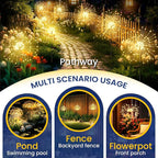 GIGALUMI Garden Decor Outdoor Lights 120LED 4Pack, Solar Garden Lights for Christmas Outside Fairy Firework Decorative,Solar Powered for Yard Pathway Flowerbed Planter Balcony Patio Decor (Warm White