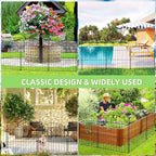 Decorative Garden Fence 24in (H) x10ft (L), 5 Pack No Dig Fence Animal Barrier for Dog, Arched Flower Bed Edging, Wire Border Panel Fencing for Yard Patio Outdoor Decor