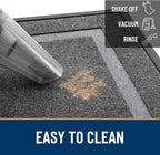 OLANLY Front Door Mat Indoor Outdoor Entrance, Waterproof All-Season, All-Weather Doormat, Sturdy Natural Rubber, Fade Resistant, Low Profile, Easy Clean Patio Porch Entryway Mat, 29.5x17, Dark Grey