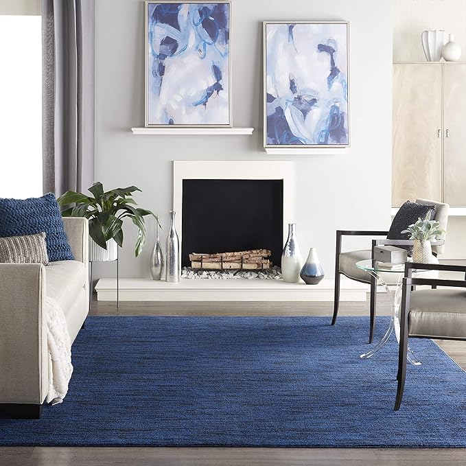 Nourison Home Nourison Essentials Midnight Blue 10' x 14' Area Rug - Easy Clean, Non Shedding, Bed Room, Living Room, Dining Room, Kitchen (10' x 14')