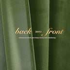 NICETOWN Moss Green Velvet Curtains and Drapes, Thermal Insulated Soft Window Treatments for Bedroom Living Room, Room Darkening Drapes, 52" x 84", 2 Panels