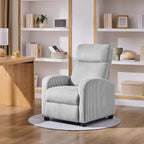 Yaheetech Corduroy Recliner Chair Single Sofa Home Theater Seating Adjustable Modern Reclining Chair for Living Room Bedroom Home Theater Light Gray