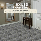 Nexus Self Adhesive 12-Inch Vinyl Floor Tiles, 20 Tiles - 12" x 12", Metallic Marble Diamond Pattern - Peel & Stick, DIY Flooring for Kitchen, Dining Room, Bedrooms & Bathrooms by Achim Home Decor
