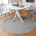 SAFAVIEH Natura Collection Area Rug - 12' Round, Silver, Handmade Wool Blend, Textured Design, Ideal for Living Room, Bedroom, Dining Space (NAT620C)