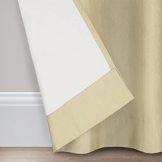 ECLIPSE Kendall Modern Blackout Thermal Rod Pocket Window Curtain for Bedroom or Living Room (1 Panel), 42 x 95, Cafe