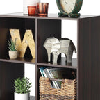 Whitmor 6 Cube Storage Organizer, 3 Tier Stackable Mdf Wood Bookcase, Open Storage Display Bookshelf, Storage Cabinet for Living Room, Bedroom, Home, Office, 23.7"L x 11.7"W x 35.2"H, Espresso
