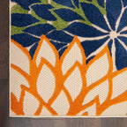 Nourison Home Aloha Indoor/Outdoor Multicolor 7' x 10' Area Rug, Easy Cleaning, Non Shedding, Bed Room, Living Room, Dining Room, Deck, Backyard, Patio (7x10)