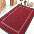 OLANLY Front Door Mat Indoor Outdoor Entrance, Waterproof All-Season, All-Weather Doormat, Sturdy Natural Rubber, Fade Resistant, Low Profile, Easy Clean Patio Porch Entryway Mat, 59x40, Wine Red