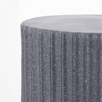 JONATHAN Y TBL1102A Louisa 19" Modern Art Deco Tambour Indoor/Outdoor Accent Table Minimalist, Contemporary, Bohemian, Mid-Century, Patio, Garden Room, Bathroom, Living Room, Gray Terrazzo Finish