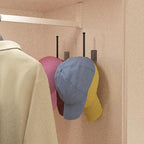 2 Pack Hat Racks for Baseball Caps, Stainless Steel Hat Organizer for Baseball Cap, Hat Holder Storage Organizer, Hat Hanger Strong Adhesive/Wall Drilled for Door, Bedroom, Closet(Black 6 in)