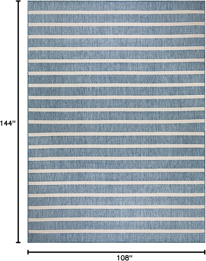 Nourison Home Positano Navy Ivory 9' x 12' Area Rug - Easy Clean, Non Shedding, Bed Room, Living Room, Dining Room, Kitchen (9' x 12')