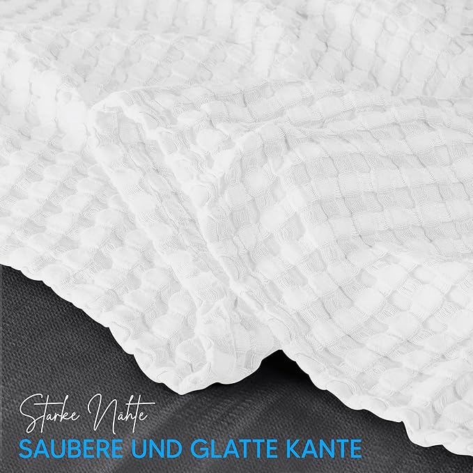 Utopia Bedding White 100% Cotton Waffle Blanket 300 GSM [Twin - 90x72 Inch] Soft Lightweight Breathable Bed Blanket for All Season (Pack of 10)