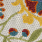 Nourison Home Aloha Ivory Multicolor 2'3" x 10' Area Rug - Easy Clean, Non Shedding, Bed Room, Living Room, Dining Room, Kitchen (10' Runner)