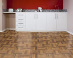 Nexus Self Adhesive 12-Inch Vinyl Floor Tiles, 20 Tiles - 12" x 12", 3 Finger Medium Oak Parquet Pattern - Peel & Stick, DIY Flooring for Kitchen, Dining Room, Bedrooms & Bathrooms by Achim Home Décor