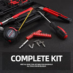 CARTMAN Home Tool Set Kit, Basic Household Hand Tools with Storage Case Dark Red