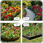 20ft (6-Pack) Cor-Ten Steel Landscape Edging – 40" x 8" Flexible Pre-Applied Rust Patina Garden Border
