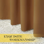 NICETOWN Gold Brown Blackout Curtains 84 inch Length, Grommet Top Room Darkening Drapes for Bedroom Living Room, Light Blocking Window Covering for Privacy (W66 x L84 Inch, 1 Panel)