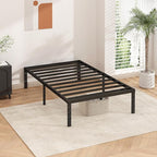 Metal Platform Bed Frame 12 Inch Tall,No Box Spring Needed,Twin Size Bed with Heavy Duty Strong Support Slats,Easy to Assemble,Black