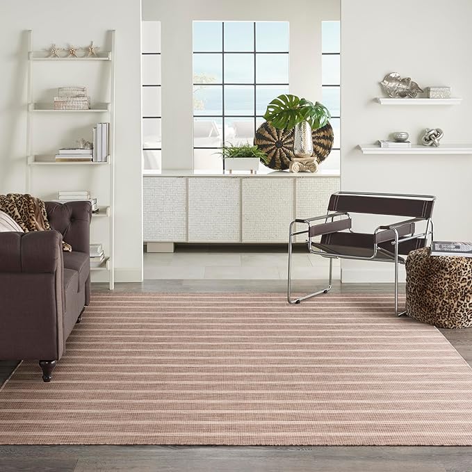 Nourison Home Positano Natural Ivory 9' x 12' Area Rug - Easy Clean, Non Shedding, Bed Room, Living Room, Dining Room, Kitchen (9' x 12')