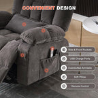 Power Lift Recliner Chair for Elderly with Vibration Massage and Lumbar Heating, Electric Lift Recliner Single Sofa with Side Pocket and USB Charge Port for Living Room