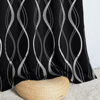 NICETOWN Blackout Curtain Panels 84 inches - Light Reducing Thermal Insulated Solid Grommet Blackout Curtains/Panels/Drapes for Living Room/Nursery/Kids Room (Set of 2, 42" Wide, Black)