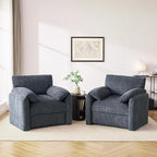 Chenille Oversized Armchair, 38.6" Wide Accent Chairs for Living Room & Bedroom Modern Lounge Chair, Upholstered Mid-Century Reading Chair, Comfy Living Room Chair, Single Sofa Chair, Blue