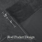 NICETOWN Grey Velvet Curtains 144 inches Long for Living Room, Sound and Sunlight Reducing Heavy Matt Rod Pocket Drapes/Panels for High Celling Wall (2 Panel Per Pack, 52x144)