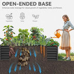 YITAHOME 8x4x2 ft 4pcs Galvanized Raised Garden Bed Kit, Large Metal Planter Box with Gloves, Safety Rubber & Support Rod, Outdoor Flower Bed for Plants Vegetables, Black
