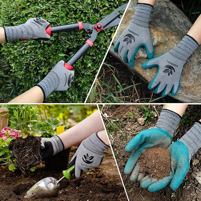 Trifabricy Gardening Gloves for Women, Breathable leather Garden Gloves with Grip, Thorn-Proof Puncture-Resistant Work Gloves