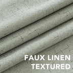 H.VERSAILTEX Primitive Linen Curtains 100% Blackout Curtain Drapes Burlap Fabric Curtains with White Thermal Insulated Liner, Grommet Top Drapes Living Room/Bedroom (2 Panels, 42 x 63 Inch, Sage)