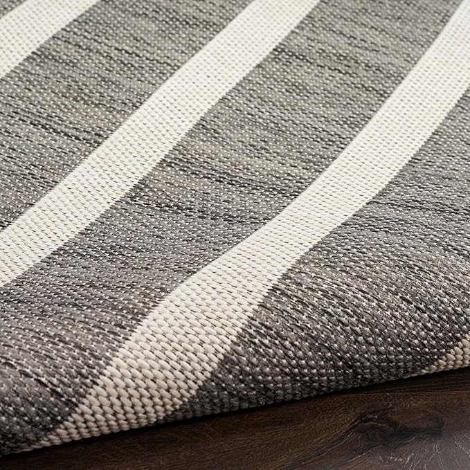 Nourison Home Positano Charcoal Ivory 8' x 10' Area Rug - Easy Clean, Non Shedding, Bed Room, Living Room, Dining Room, Kitchen (8' x 10')