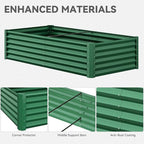 YITAHOME 72x36x18 in Galvanized Raised Garden Bed Kit, Large Metal Planter Box with Gloves & Support Rod, Outdoor Flower Bed for Plants Vegetables, Green