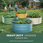 Round Galvanized Raised Garden Bed Kit, 2 x 2 x 1ft Autumn Gold Galvanized Garden Boxes, Outdoor for Vegetables