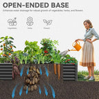 YITAHOME 96x48x18 in 2pcs Galvanized Raised Garden Bed Kit, Large Metal Planter Box with Gloves, Safety Rubber & Support Rod, Outdoor Flower Bed for Plants Vegetables, Black