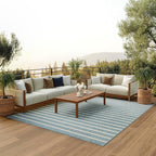 Nourison Home Positano Aqua Ivory 9' x 12' Area Rug - Easy Clean, Non Shedding, Bed Room, Living Room, Dining Room, Kitchen (9' x 12')