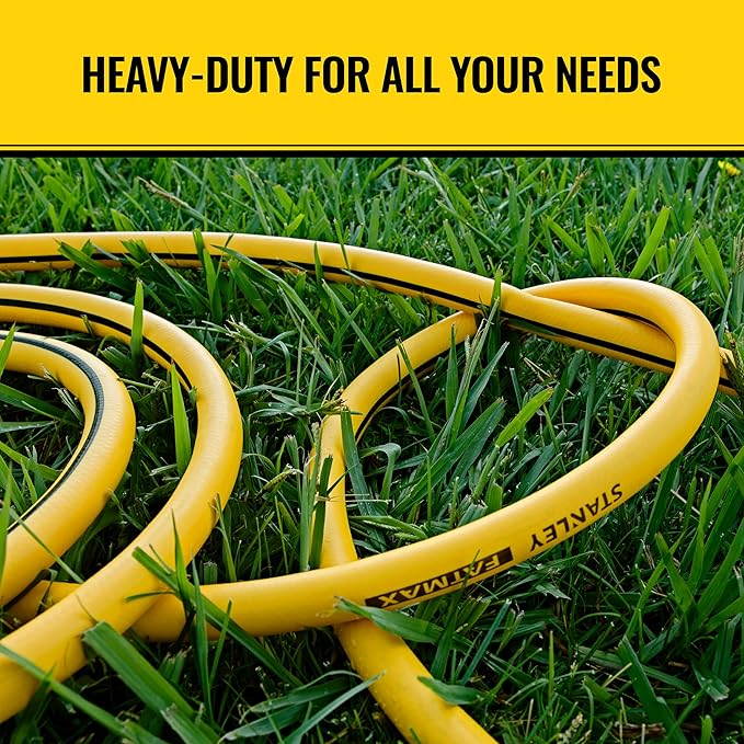 Stanley FATMAX Professional Grade Garden Hose, 50 Feet x 5/8 Inch, Yellow, 500 PSI