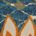 Nourison Home Aloha Indoor/Outdoor Blue Green 10' x 14' Area Rug, Easy Cleaning, Non Shedding, Bed Room, Living Room, Dining Room, Backyard, Deck, Patio (10x14)