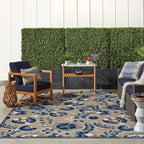 Nourison Home Aloha Natural Blue 7' x 10' Area Rug - Easy Clean, Non Shedding, Bed Room, Living Room, Dining Room, Kitchen (7' x 10')