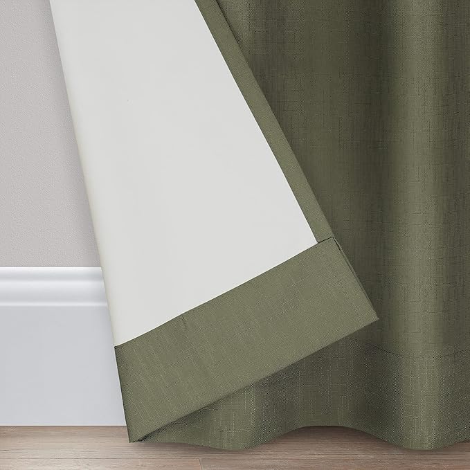ECLIPSE Kendall Modern Blackout Thermal Rod Pocket Window Curtain for Bedroom or Living Room (1 Panel), 42" x 54", Artichoke