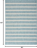 Nourison Home Positano Aqua Ivory 7' x 10' Area Rug - Easy Clean, Non Shedding, Bed Room, Living Room, Dining Room, Kitchen (7' x 10')